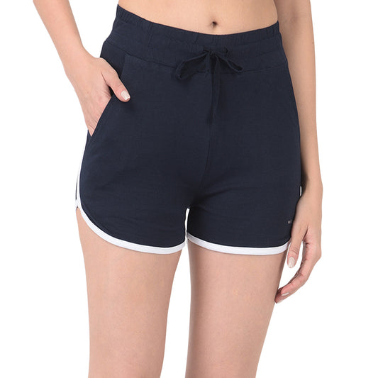 Williwr Women's Navy Color Knit Shorts