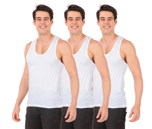 Men's White Vest Pack of 3